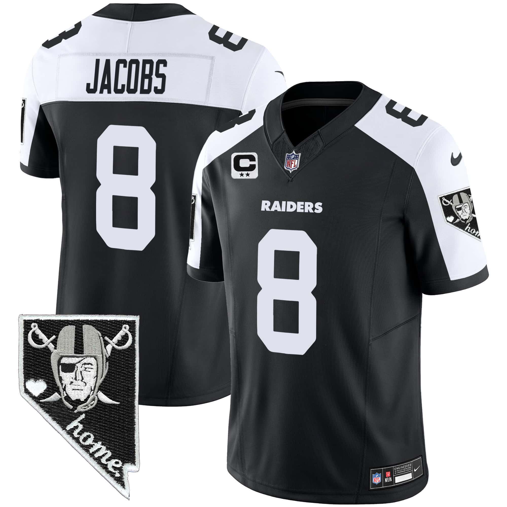 Men Oakland Raiders #8 Jacobs Black 2024 Nike Nevada Home Patch Vapor NFL Jersey->indianapolis colts->NFL Jersey